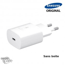 Chargeur secteur USB-C Samsung FAST CHARGE original 25W - Blanc Sans boîte