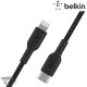 Câble à gaine tressée USB-C vers lightning (18W) 2m - Noir (Officiel) BELKIN