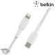 Câble à gaine tressée USB-C vers lightning (18W) 1m - Blanc (Officiel) BELKIN
