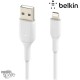 Câble USB-A vers Lightning (12W) 2m - Blanc (Officiel) BELKIN 