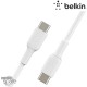 Câble USB-C vers USB-C (60W) 1m - Blanc (Officiel) BELKIN