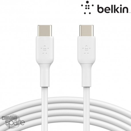 Câble USB-C vers USB-C (60W) 2m - Blanc (Officiel) BELKIN