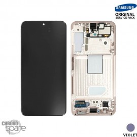 Ecran LCD + Vitre Tactile + châssis violet Samsung Galaxy S22 S901B (officiel) Sans Batterie 