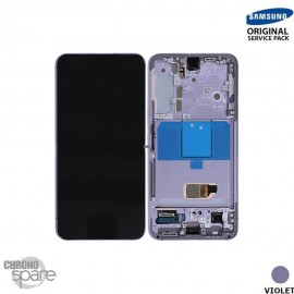 Ecran LCD + Vitre Tactile + châssis Lavande (chassis lentille Lavande) Samsung Galaxy S22 S901B (officiel) Sans Batterie 