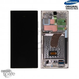 Ecran Oled Complet Crème Galaxy Samsung S23 Ultra (S918B) (Officiel)