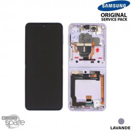 Ecran OLED + Vitre Tactile + châssis Lavande Samsung Galaxy Z Flip 3 5G F711B (officiel)