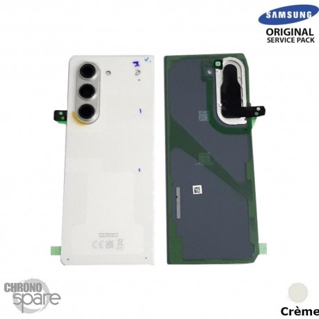 Vitre arrière + vitre caméra Crème Samsung Galaxy Z Fold 5 F946B (Officiel)