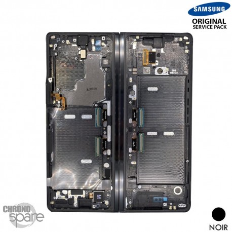 Ecran LCD + Vitre Tactile + châssis noir Charnière NOIRE Samsung Galaxy Z Fold 2 F916B (officiel)