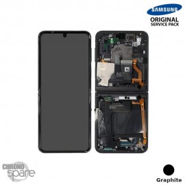 Ecran OLED + Vitre Tactile + châssis Noir Samsung Galaxy Z Flip 4 5G F721B (officiel)