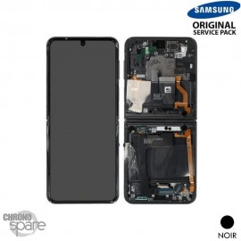 Ecran OLED + Vitre Tactile + châssis Noir Samsung Galaxy Z Flip 3 5G F711B (officiel)