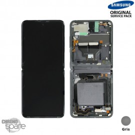 Ecran LCD + Vitre Tactile (avec chassis) Gris Samsung Galaxy Z Flip 5G F707B (officiel)