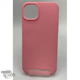 Coque en silicone pour iPhone 15 rose