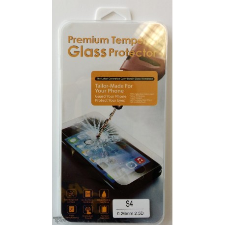 Vitre de protection en verre trempé Samsung Galaxy S4 avec Boîte