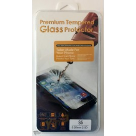 Vitre de protection en verre trempé Samsung Galaxy S5 avec Boîte
