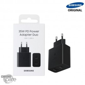 Chargeur secteur duo USB-C et USB-A Samsung 35W noir Avec boite (Officiel)