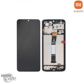 Ecran + vitre tactile + châssis Noir Xiaomi Redmi 12C (Officiel)