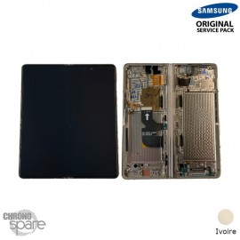 Ecran Oled + Vitre Tactile + châssis Ivoire (Charnière Ivoire) Samsung Galaxy Z Fold 4 5G F936B (officiel)