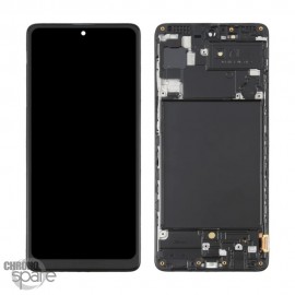 Ecran LCD + Vitre Tactile + Châssis Noir Samsung Galaxy A71 (A715F/A715W)