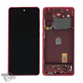 Ecran OLED + Vitre Tactile + Châssis Rouge Samsung Galaxy S20 FE 5G (G781B/G781U)