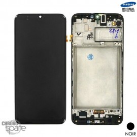 Ecran LCD + vitre tactile + châssis Noir Samsung Galaxy M30s (Officiel)