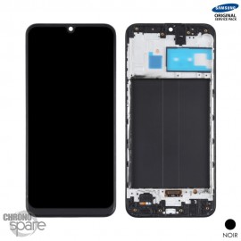 Ecran LCD + vitre tactile + châssis Noir Samsung Galaxy M30 (Officiel)