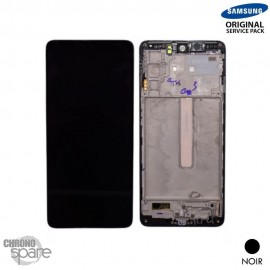 Ecran LCD + vitre tactile + châssis Noir Samsung Galaxy M52 (Officiel)