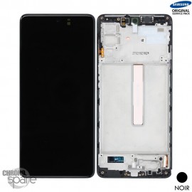 Ecran LCD + vitre tactile + châssis Noir Samsung Galaxy M53 5G (Officiel)