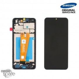 Ecran LCD + Vitre Tactile + châssis Noir Samsung Galaxy A04 A045F