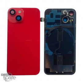 Plaque arrière en verre NEUTRE avec nappes iPhone 14 rouge 