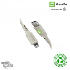 Câble Eco Responsable Lightning vers USB-C 1m Beige XtremeMac Avec boite