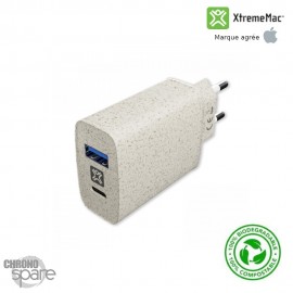 Chargeur secteur duo USB-C et USB-A Beige Eco Responsable XtremeMac 20W Avec boite