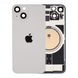 Vitre arrière avec adhésif et MagSafe pour iPhone 14 - Grade A (avec Logo) Blanc