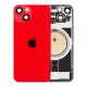 Vitre arrière avec adhésif et MagSafe pour iPhone 14 - Grade A (avec Logo) Rouge