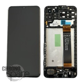Ecran LCD + Vitre Tactile + châssis noir Samsung Galaxy M13 M135F (officiel) Sans Batterie 
