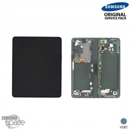 Ecran Oled + Vitre Tactile + châssis Vert Spectral (Charnière Verte) Samsung Galaxy Z Fold 3 F926B (officiel)