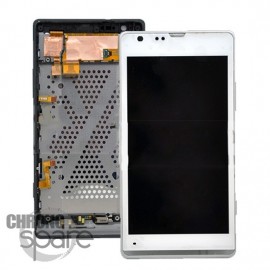 Bloc Vitre tactile Blanche + LCD + Chassis Xperia SP C5303