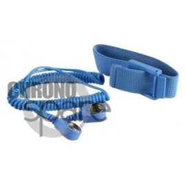 Bracelet ajustable antistatique pin 10mm 1.8m Bleu
