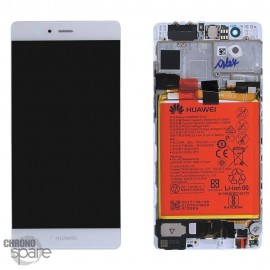 Bloc écran LCD + vitre tactile + batterie Huawei P9 Blanc (officiel)