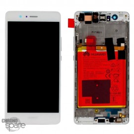 Bloc écran LCD + vitre tactile + batterie Huawei P9 Lite Blanc (officiel)