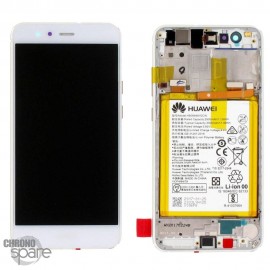 Bloc écran LCD + vitre tactile + batterie Huawei P10 Lite Blanc (officiel)