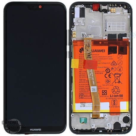 Bloc écran LCD + vitre tactile + batterie Huawei P20 Lite Noir (officiel)