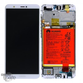 Bloc écran LCD + vitre tactile + batterie Huawei P Smart Blanc (officiel)