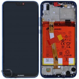 Bloc écran LCD + vitre tactile + batterie Huawei P20 Lite Bleu (officiel)