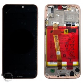 Bloc écran LCD + vitre tactile + batterie Huawei P20 Lite Rose (officiel)